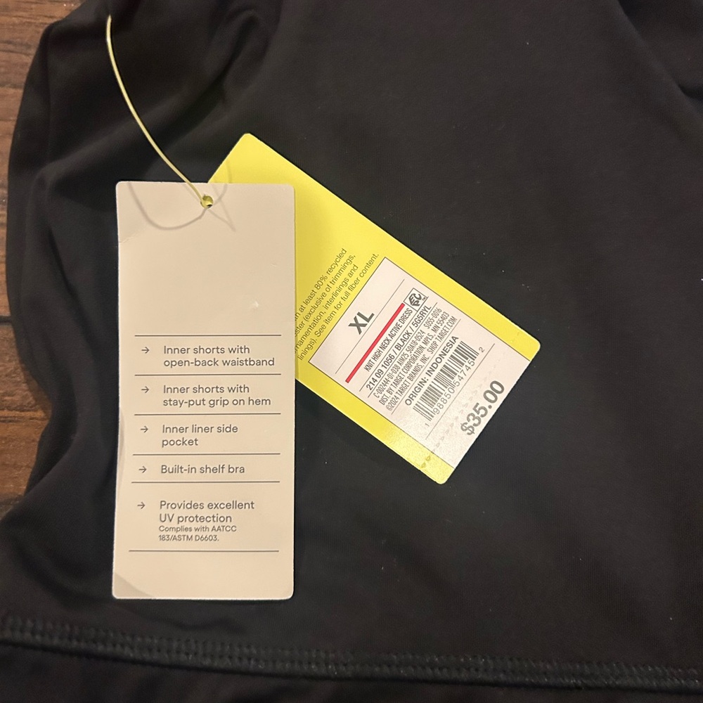 All in Motion Classic Black Active Dress NWT XL - Picture 4 of 6